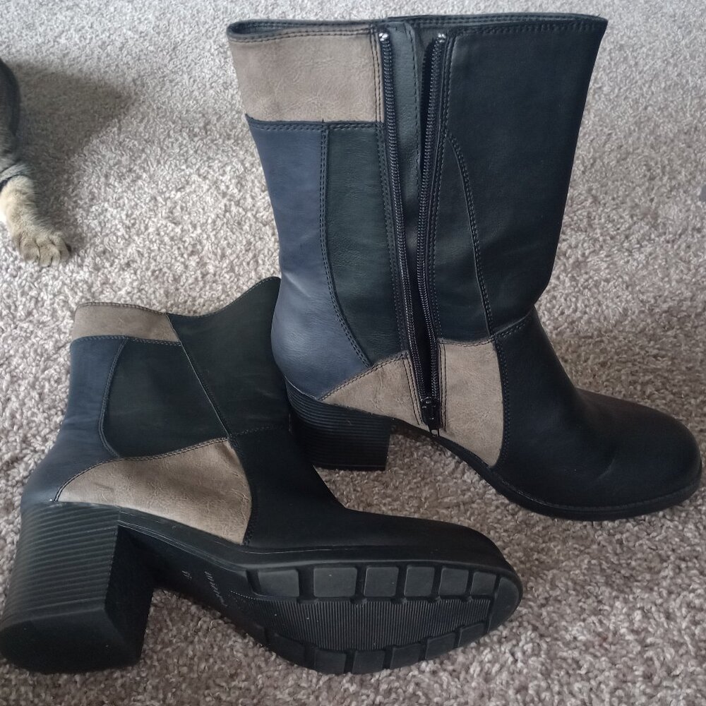 Metaphor Sienna Chunky Patchwork Ankle Boots Size… - image 1